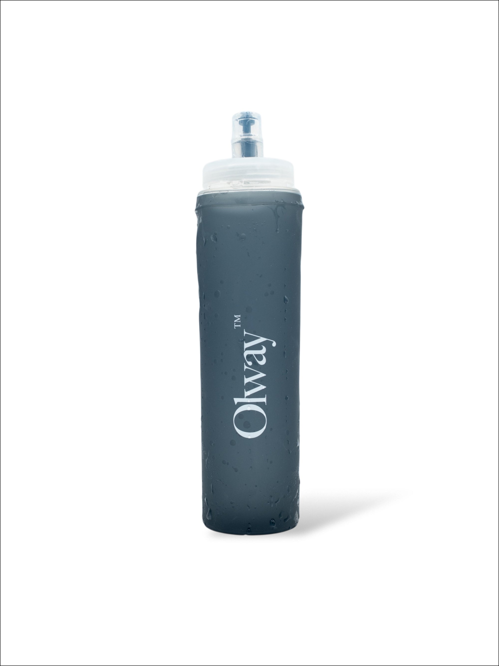 Olway Hydration Flask 500ml soft flask in grey, front view