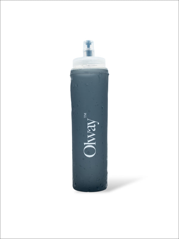 Olway Hydration Flask 500ml soft flask in grey, front view