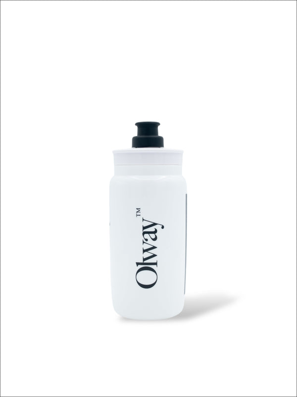 Olway Hydration Bottle 550ml in white, front view with the logo
