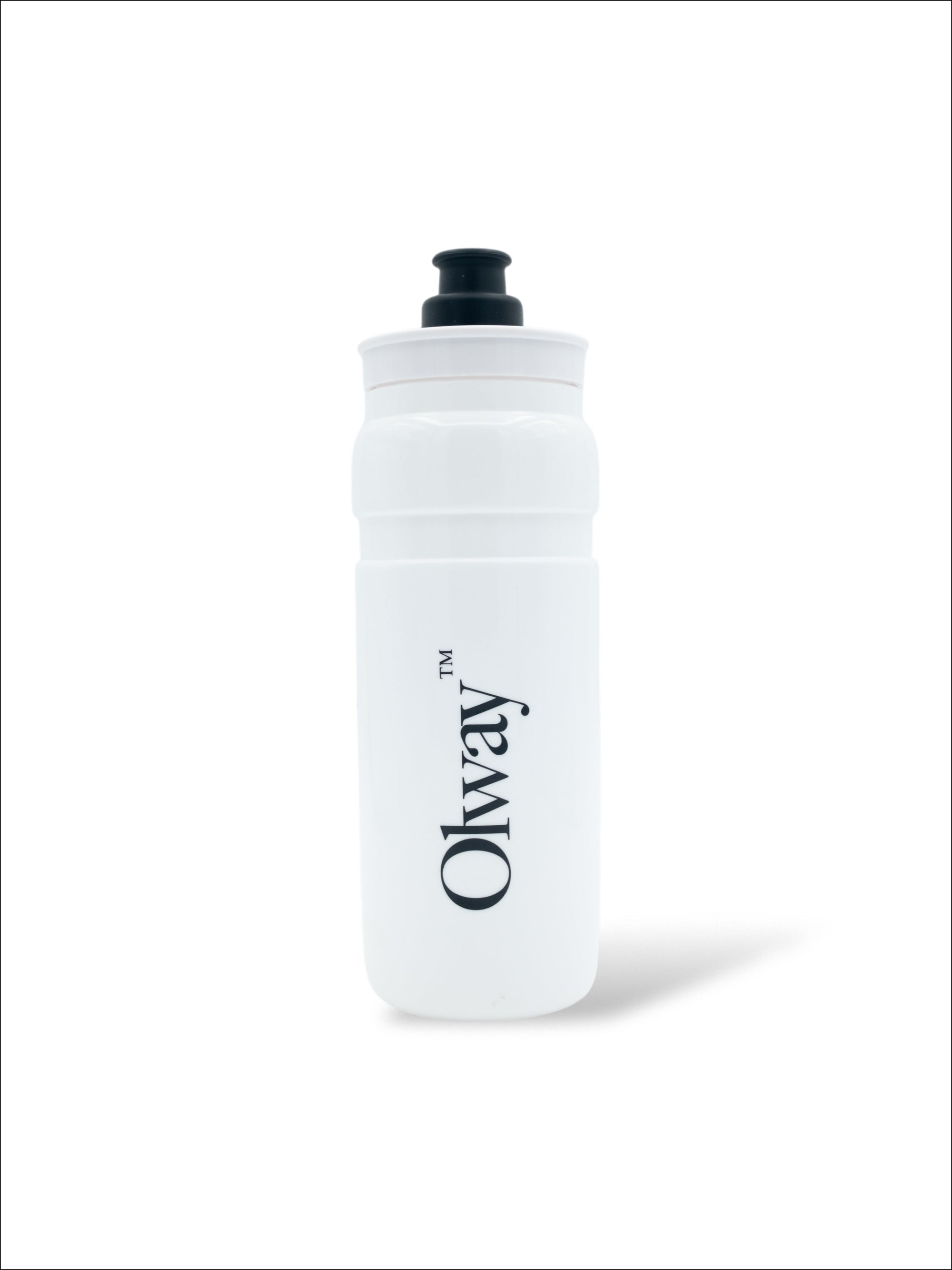 Olway Hydration Bottle 750ml in white, front view with the logo