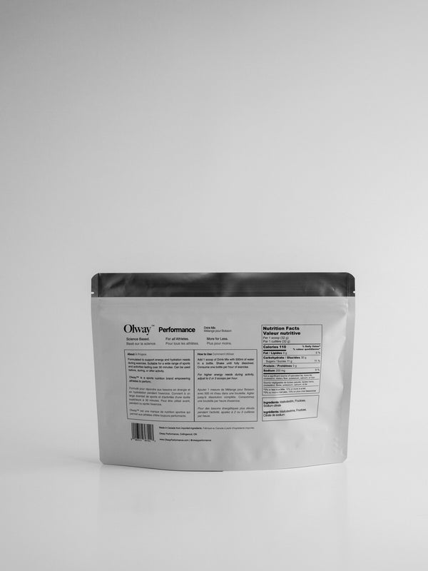 Olway™ Performance Drink Mix  – back of package usage instructions 